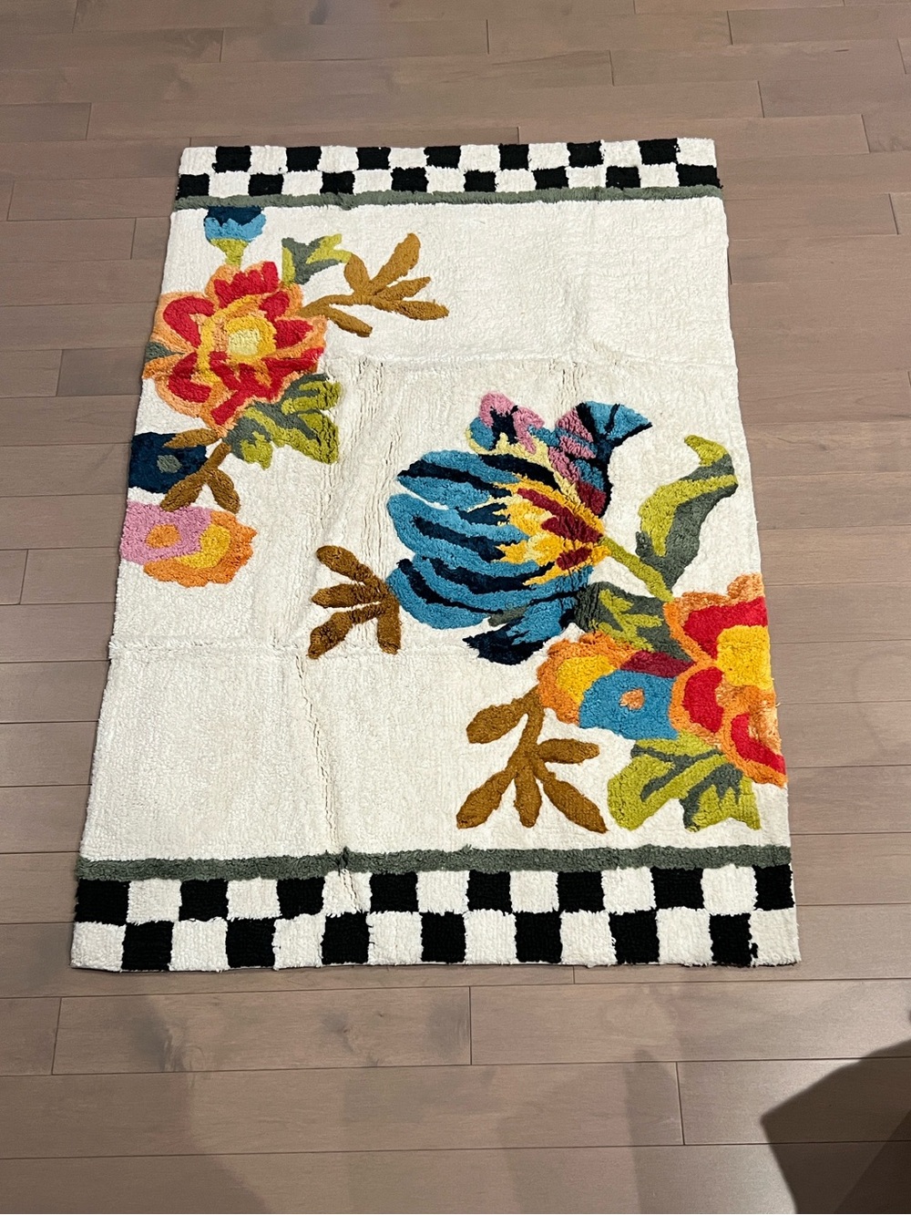 MacKenzie-Childs Flower Market Large Rug - White 30”x48”